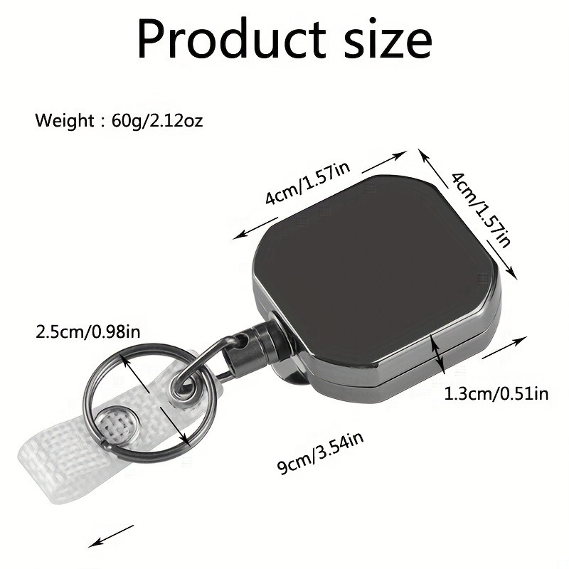 1 Llavero Retráctil Alta Resistencia, Soporte Identificación Cable