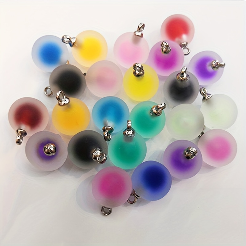 

10pcs Colorful Matte Opaque Bead In Bead Acrylic Glass Ball Pendants For Bracelet Necklace Diy Crafting Jewelry Making Supplies