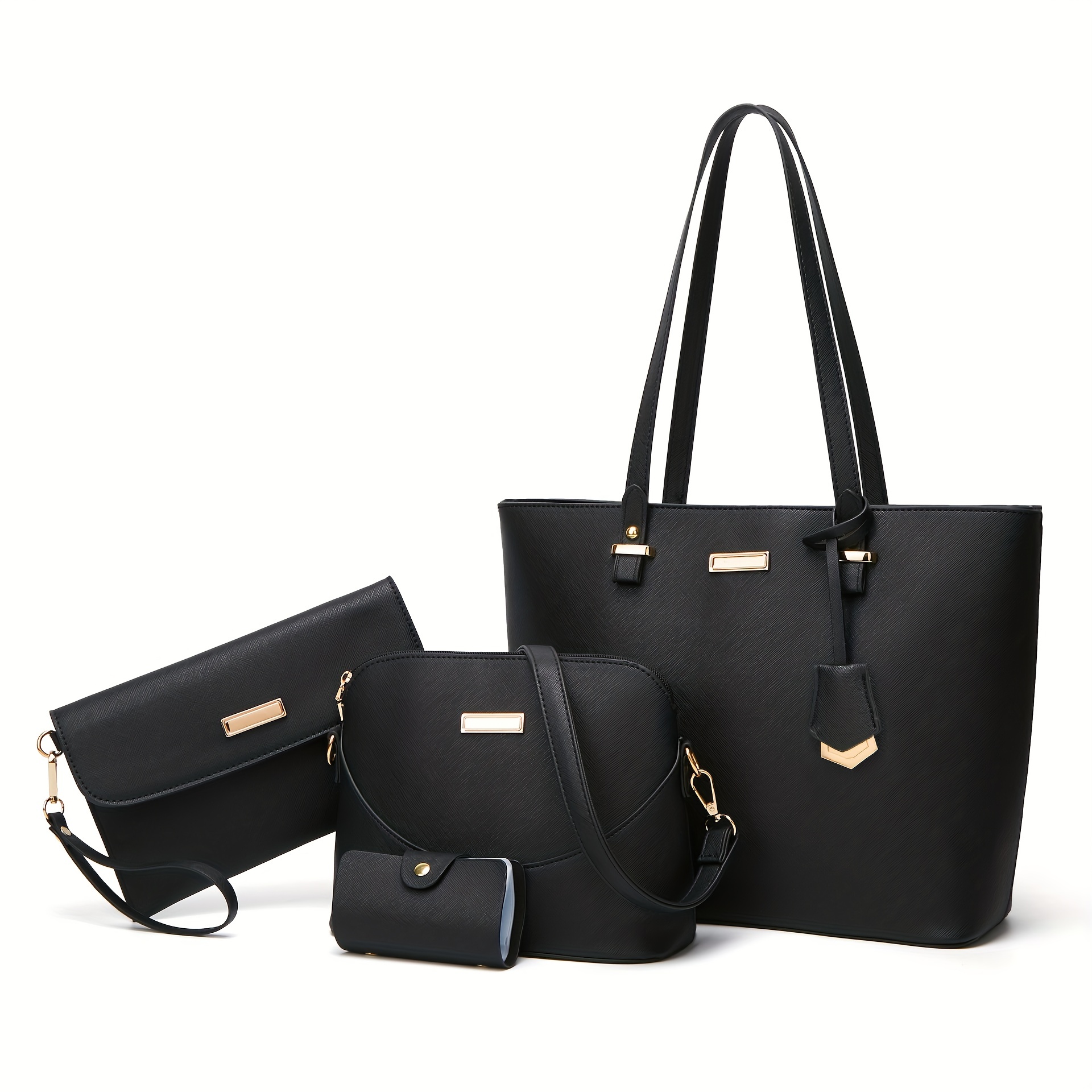 Tote Bag & Crossbody Bag Set, Women's Large Capacity Handbag Set, Simple Purse  Set - Temu