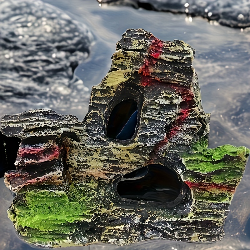 Acquario che nasconde le pietre degli accessori del terrario della  piattaforma rampicante del rettile della roccia della grotta per la  decorazione dell'acquario - AliExpress