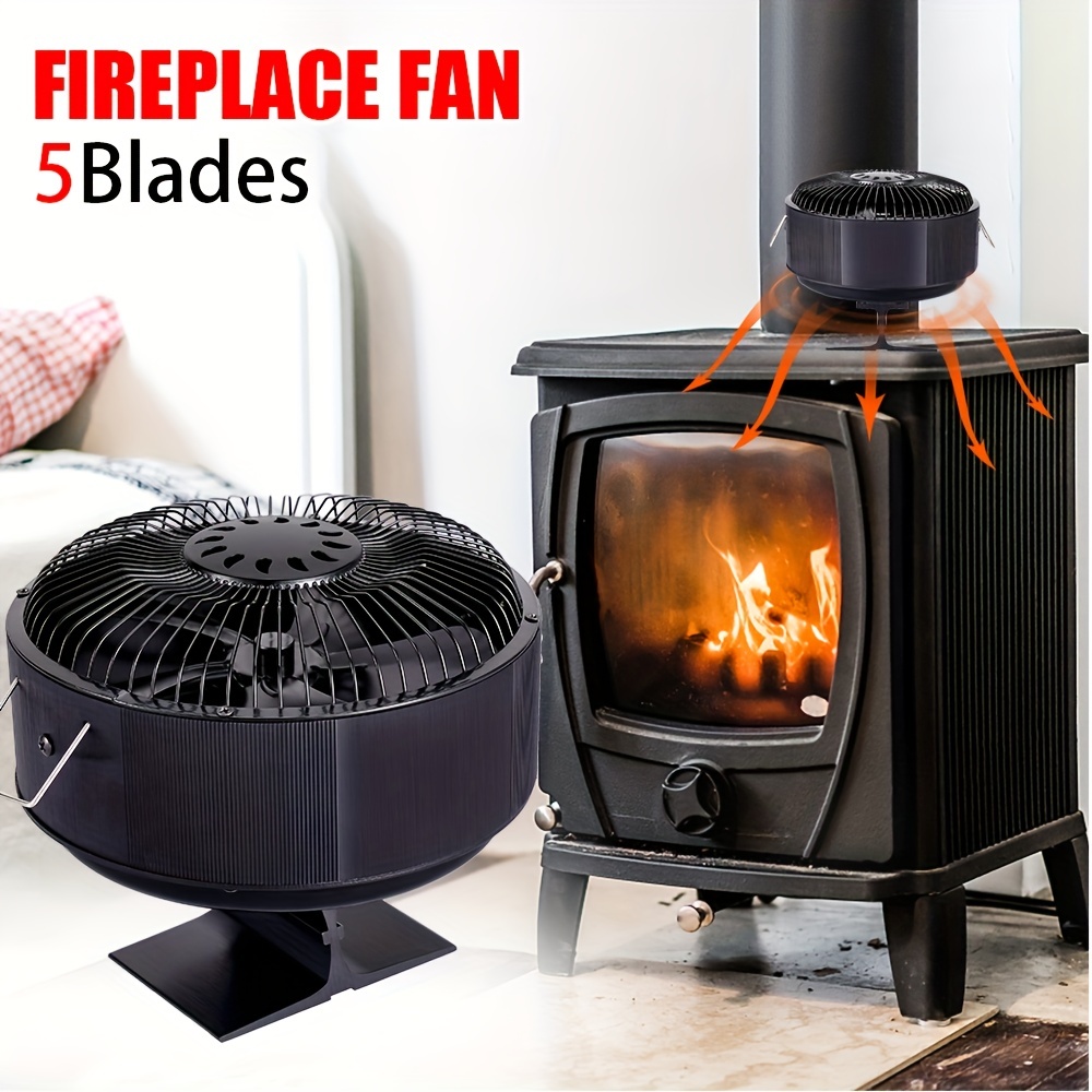Tomersun Wood Stove Fan, 5 Blades Fireplace Fan, Heat Powered Stove Fan for  Wood Burning Stove/Pellet/Log Burner/Fireplace… - Yahoo Shopping