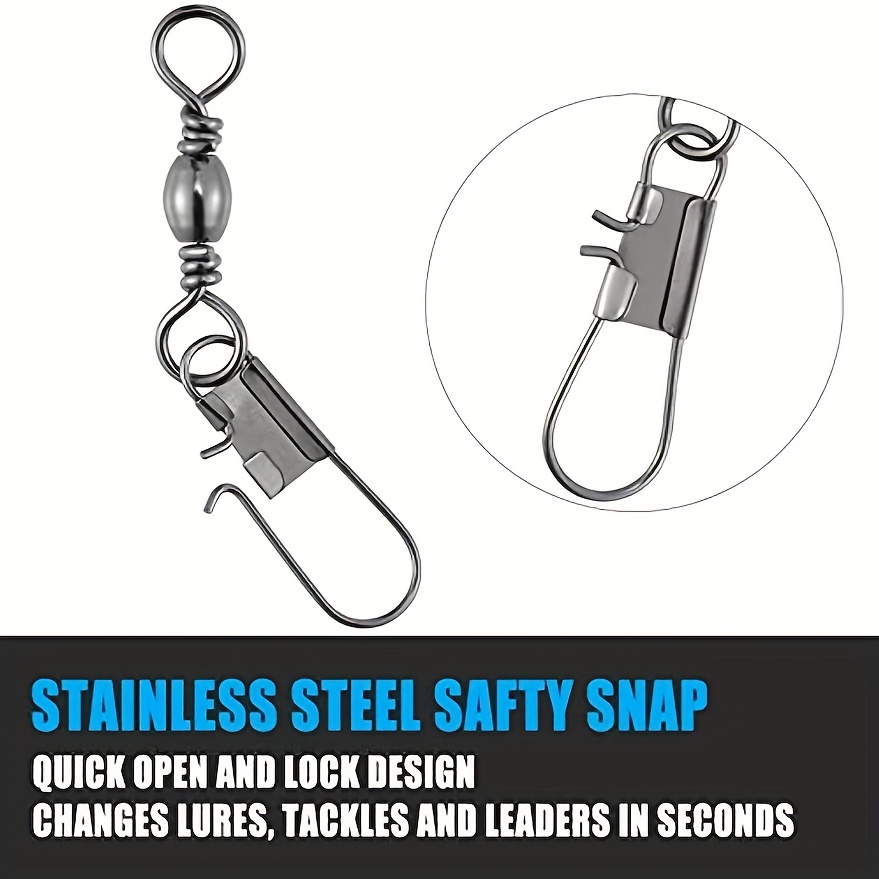 Interlock Snaps Barrel Swivels Snap Swivels Fishing Tackle - Temu United  Arab Emirates