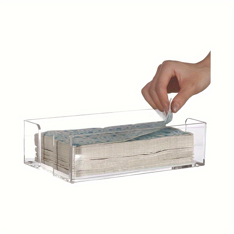thumbnail image 2 of SILUT 2-Pack Clear Acrylic Napkin Holders - Modern Tabletop Dispenser (5x5x2") 2 of 11