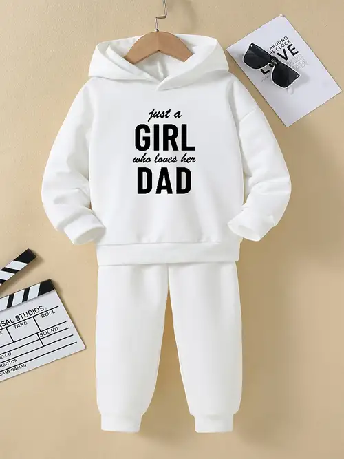 Girl's dad Daughter Squad Print Hooded Outfit Hoodie Tank - Temu