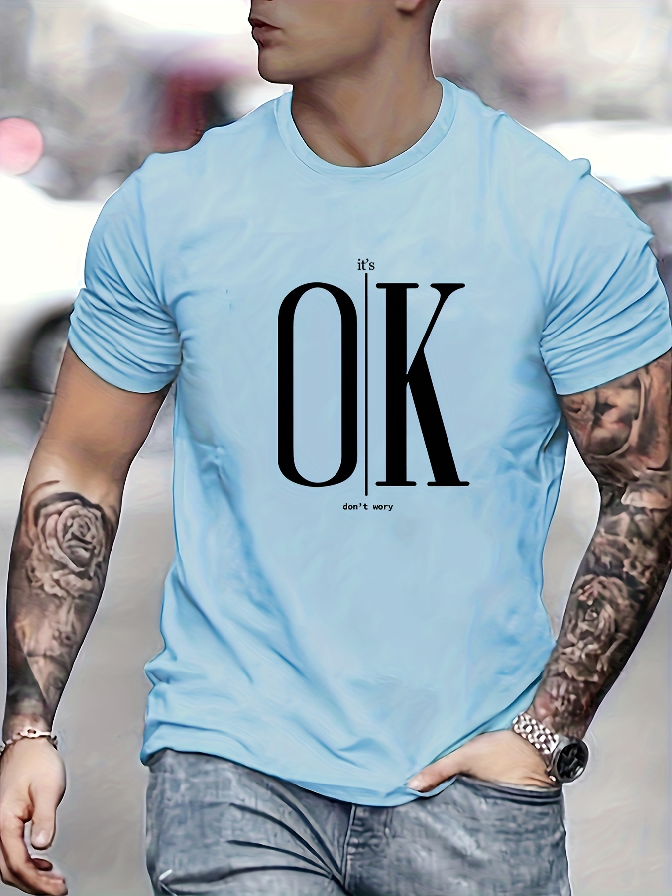 Men Summer Outdoor Printed Short Sleeve T Shirt Crew Neck Casual