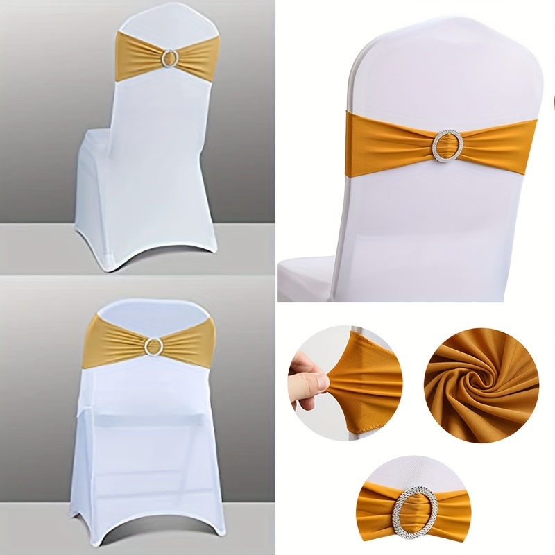 White Spandex Chair Covers Wedding Universal - 10 Pcs Banquet