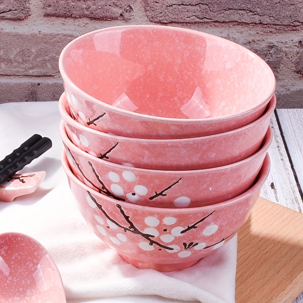 Ceramic Rice Bowls Japanese Style Hand painted Floral Plum - Temu United  Arab Emirates