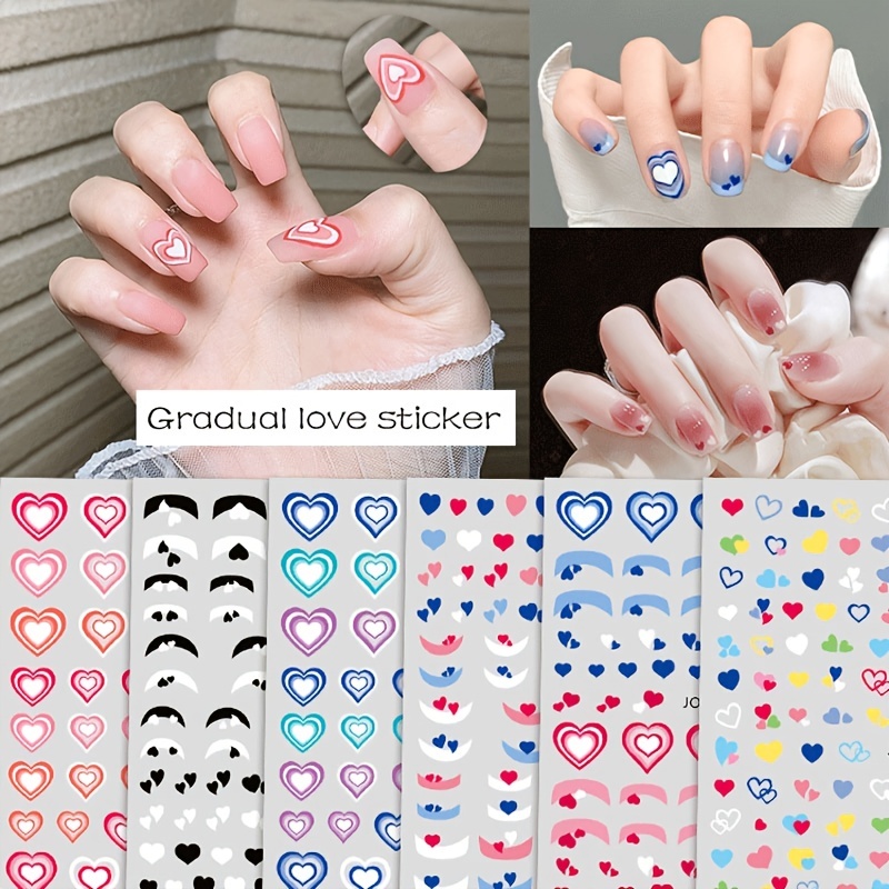 3D Nail Art Stickers Love heart Star Light Manicure Design