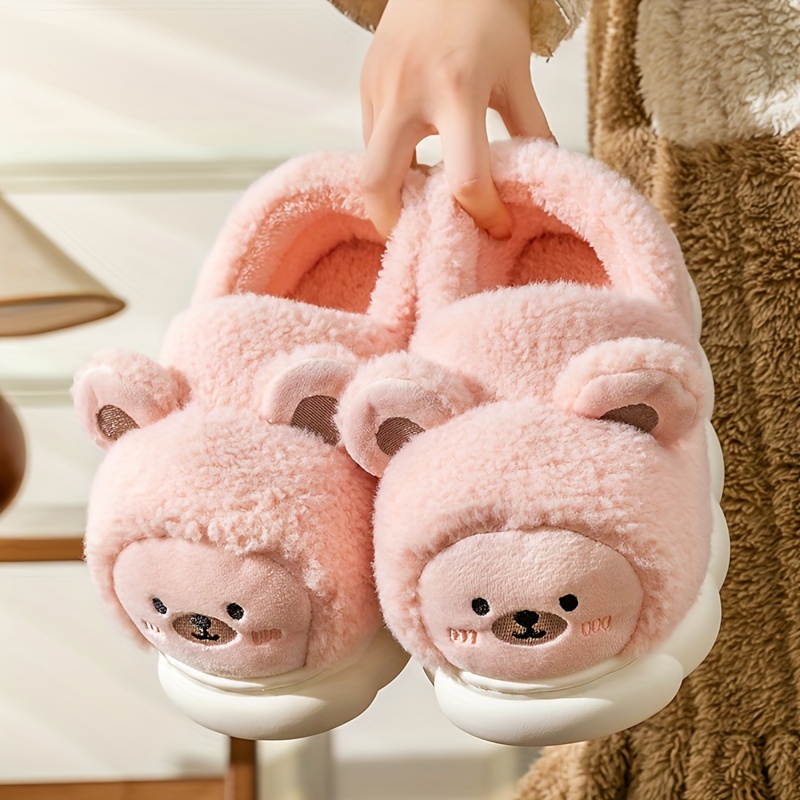 Winter Warm Home Slippers Women Shoes Cute Cartoon Indoor Plush