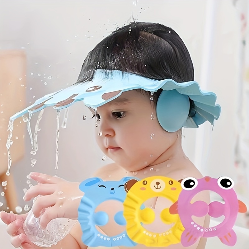 Gorro de ducha para niños, 3 piezas para niñas, bonito gorro de pelo de  arco iris con banda elástica ancha, gorro de ducha de plástico  reutilizable