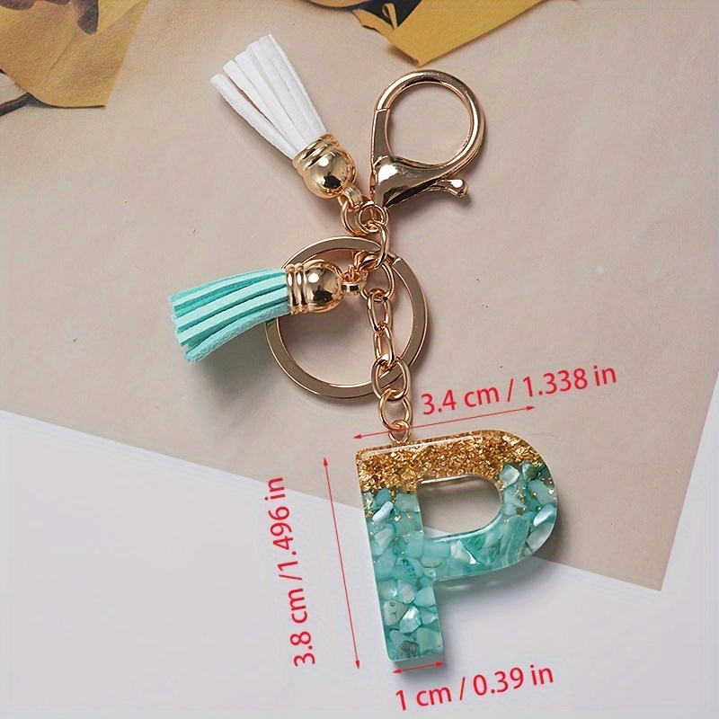 Howah Multicolor Letter A - Z Initial Letter Resin Keychain Accessories  Cute Premium Bag Charm