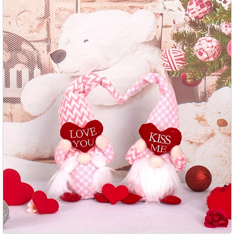2024 New Red Heart Love Gnome Sweet Valentine's Day Gifts - Temu