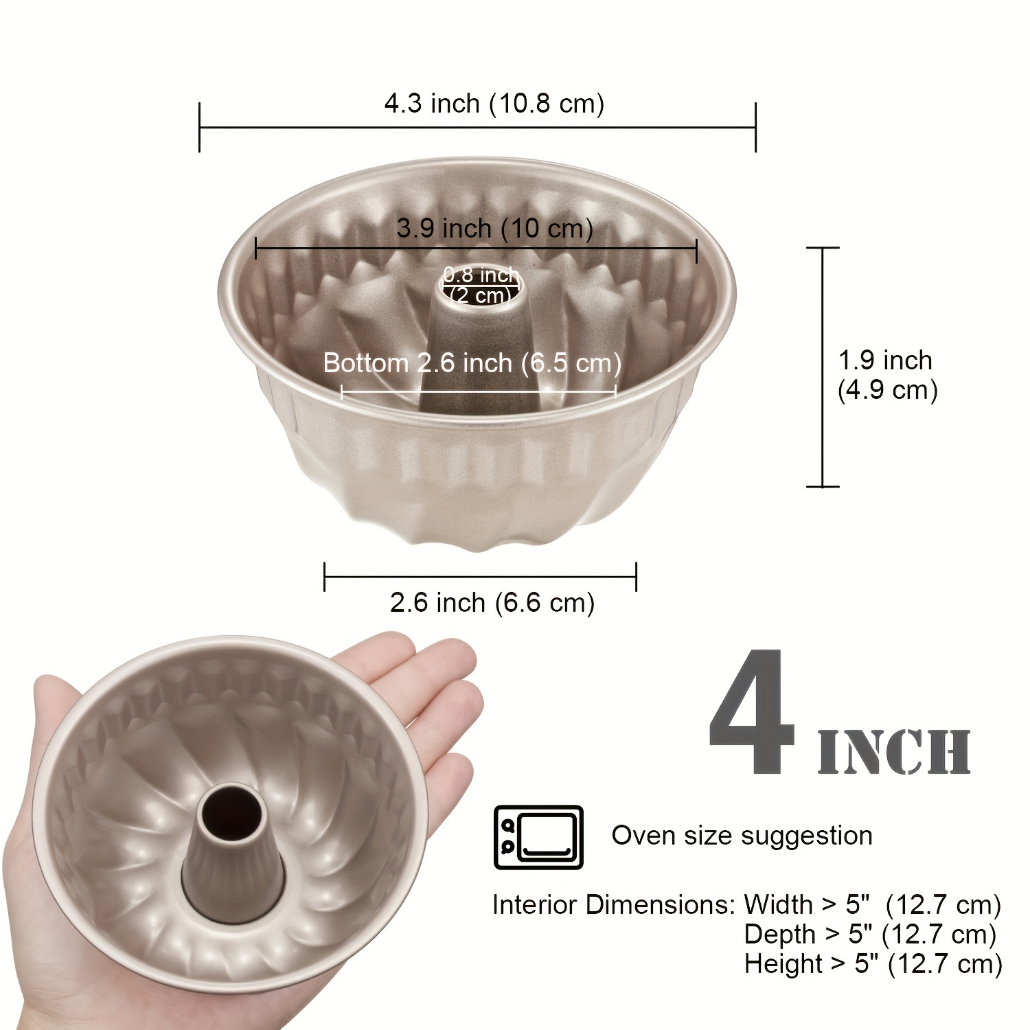 Chefmade Mini Angel Food Pan Set - Non-stick Carbon Steel Cake Mold For  Oven And Instant Pot Baking - Perfect For Baking Delicious Cakes And  Pastries - Temu