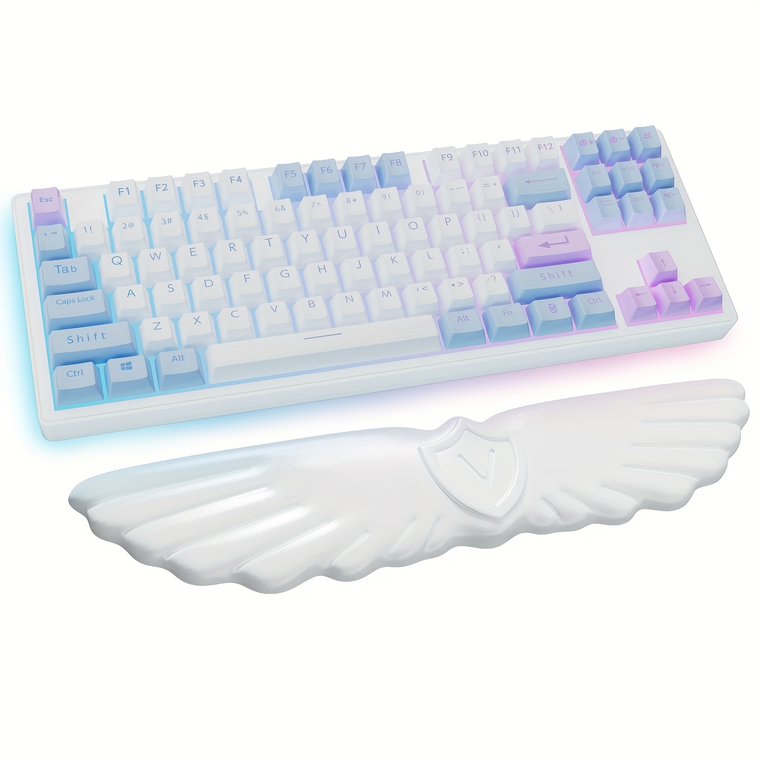 Soft Angel Wings Keyboard Wrist Rest - Memory Foam Support For Easy Typing  & Pain Relief - Ergonomic Wing Computer Palm Rest For PC Gaming/Laptop/Hand  Pad/Cute Desk/* (White)