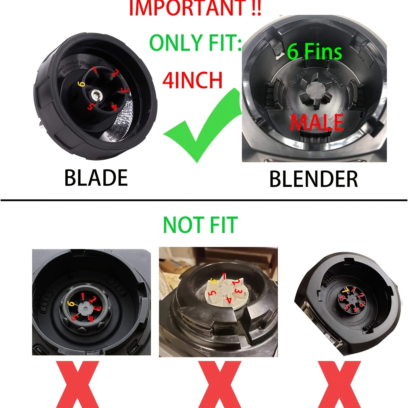  Ninja Blender Blade Replacement Parts 6 Fins Nutri