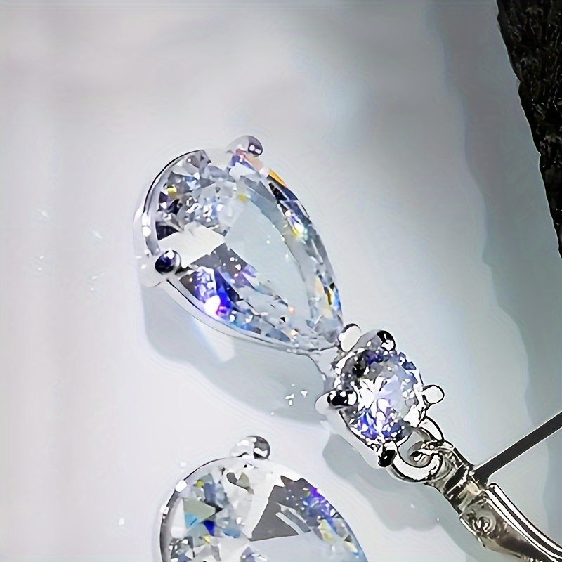 Zirconia Decor Dangle Earrings - Banquet Jewelry