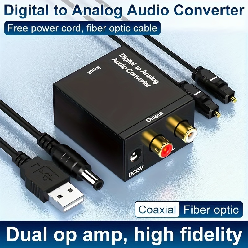 Conversor De Audio Digital A Analógico 5.1 Con Cable Toslink