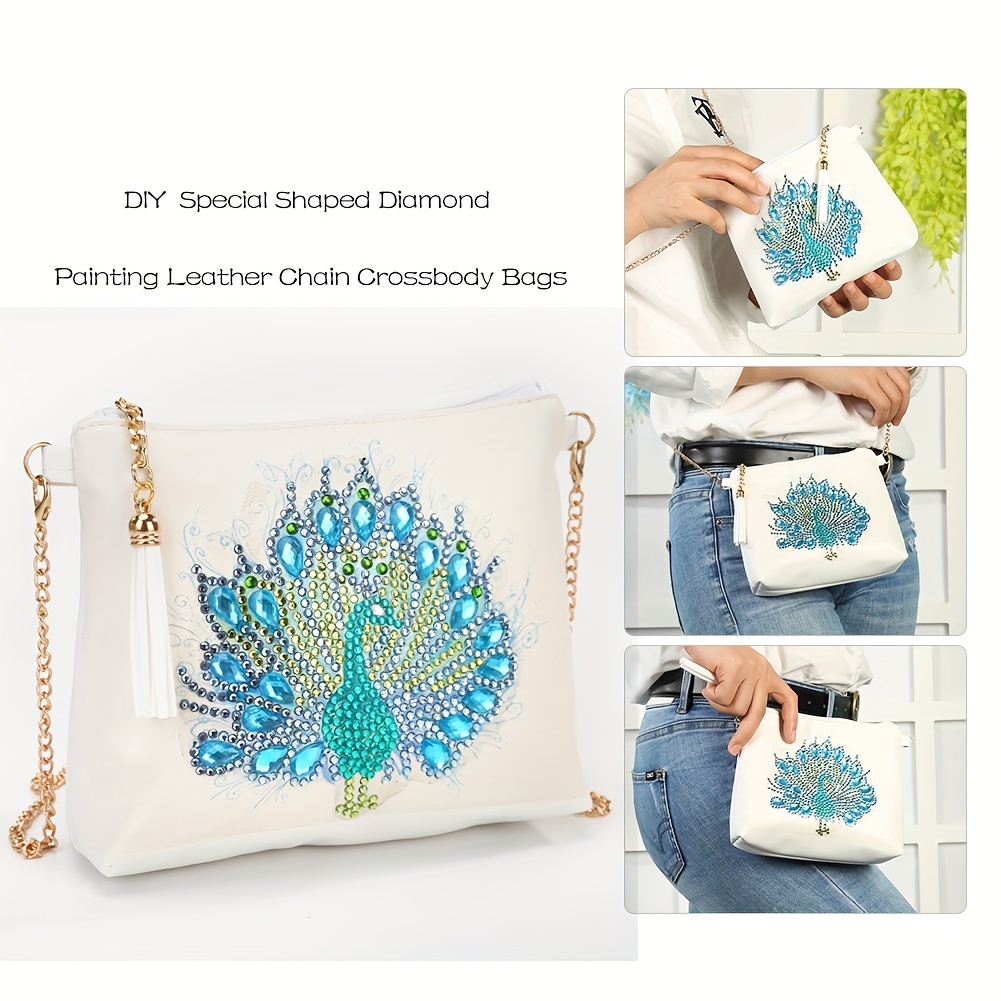 Artificial Diamond Painting Satchel Bag 5d Diy Diamond - Temu