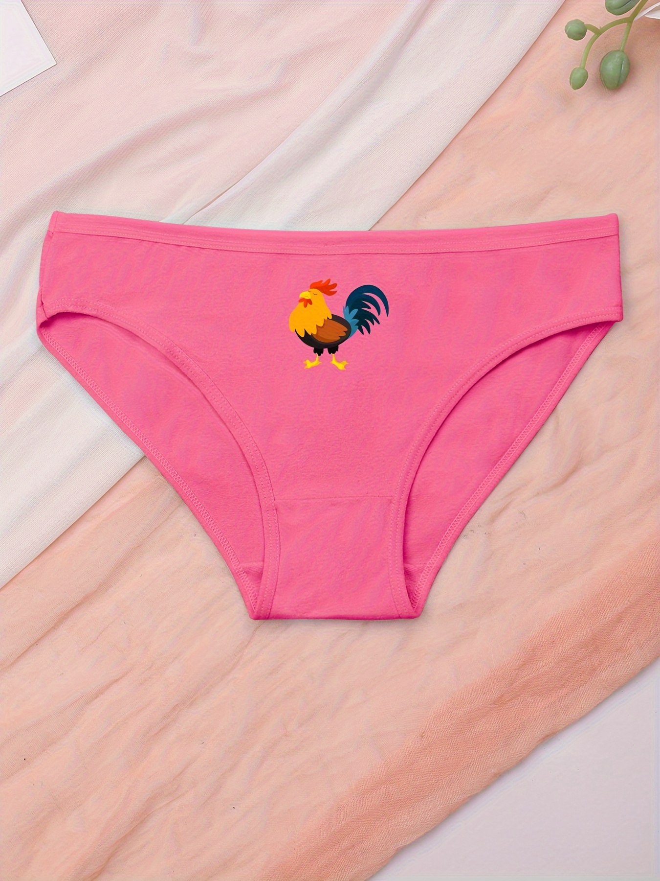 Cartoon Chicken Print Briefs Comfy Cute Stretchy Intimates - Temu United  Kingdom