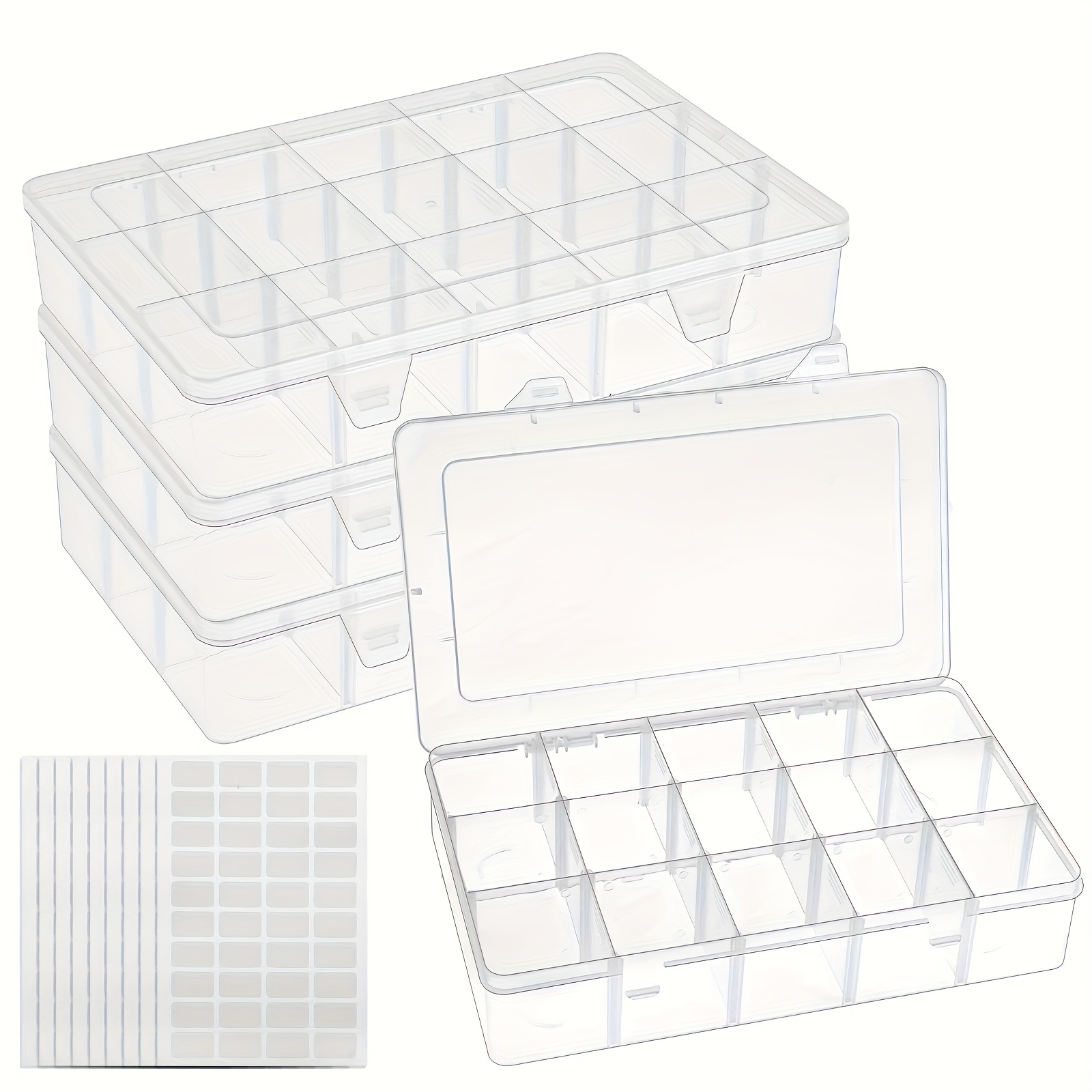Storage Containers, Plastic Tape Organizer With Adjustable