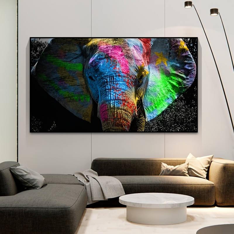 1 Póster Lienzo Animales Modernos, Pintura Óleo Colorida Elefante, Cuadros  Arte Pared, Decoración Hogar Sala , Sin Marco - Hogar Cocina - Temu Chile
