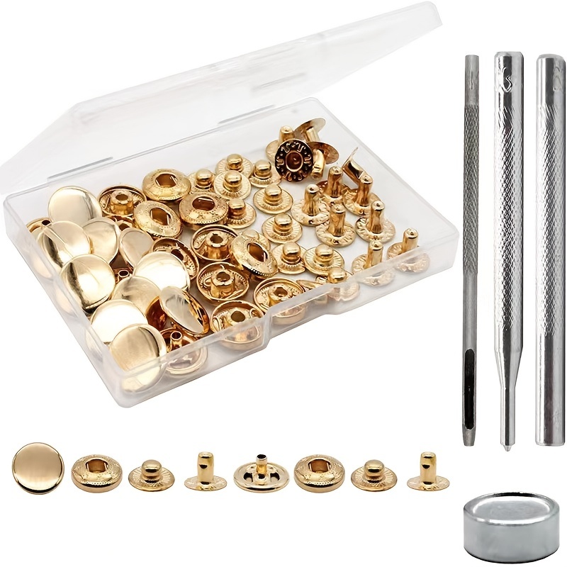 144PCS SNAP FASTENER Tool Kit Heavy Duty Snap Button Tool with 140 Brass  chPqM $44.73 - PicClick AU
