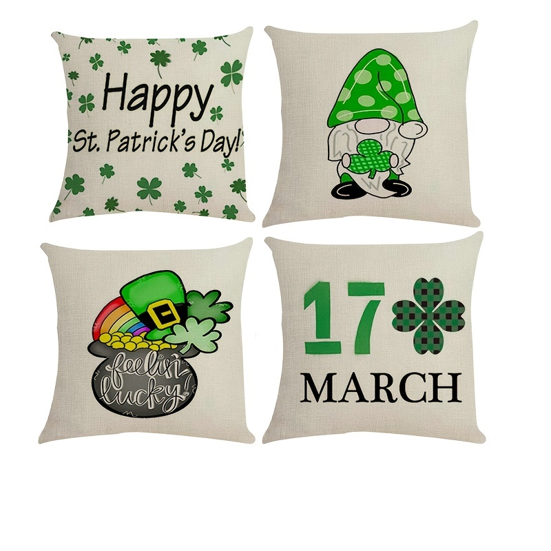 St Patricks Day Pillow Covers 18X18 Set of 4 St Patricks Day