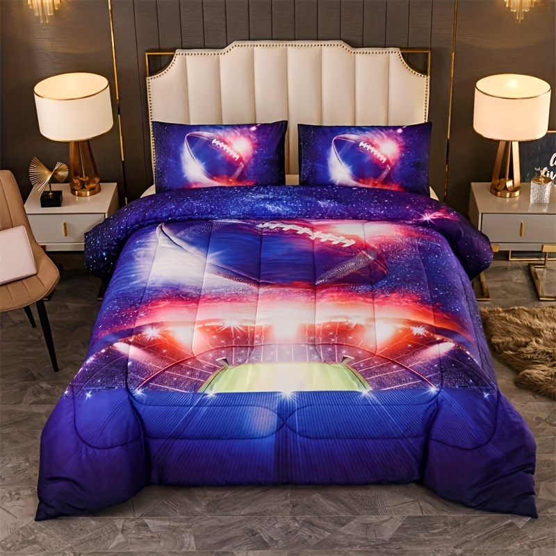 Dreamy Football Print Comforter Set, 200 Grams Imitation Feather