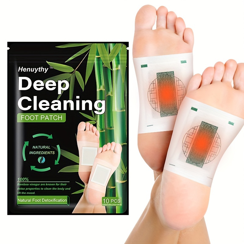 

10pcs Deep Cleansing Foot Patch, Natural Bamboo Vinegar Ginger Powder Foot Pads For Foot Care, Adhesive Sheets For Relaxation