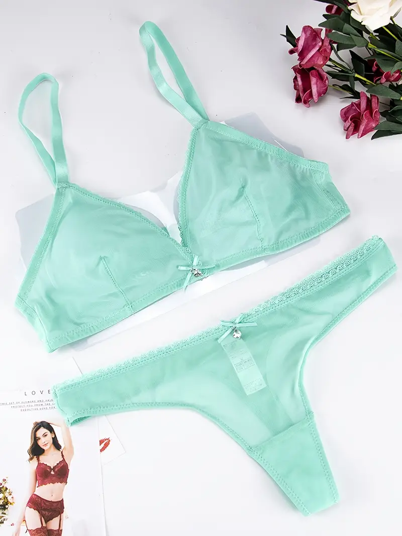 Buy online Sheer Bra & Panty Set from lingerie for Women by N-gal