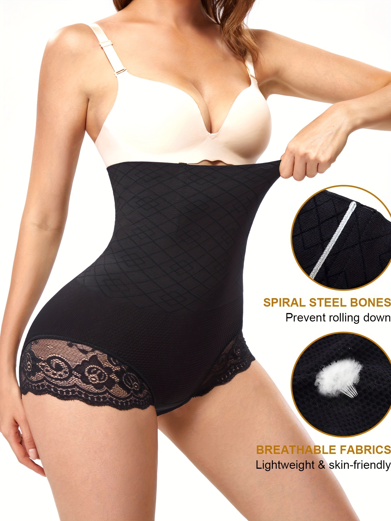 Silk High Waist Crossover Body Shaping Panties, Tummy Control