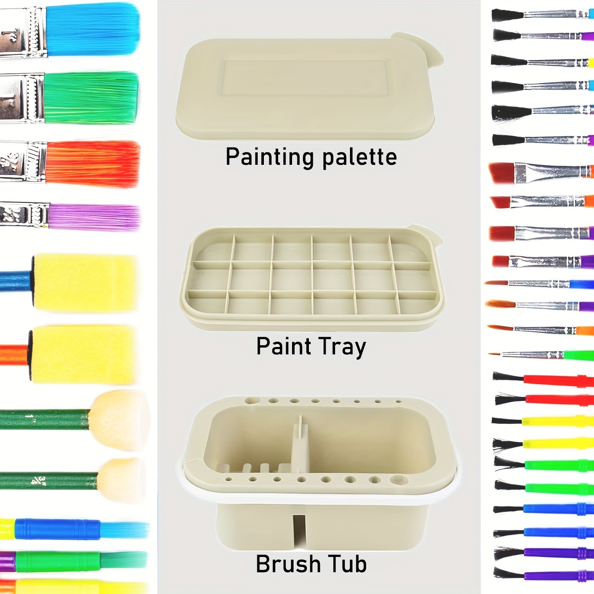  Artist Brush Basin Plastic Multi-Functional Brush Washer,  Holder and Palette Brush Tub (Plastic) : Health & Household