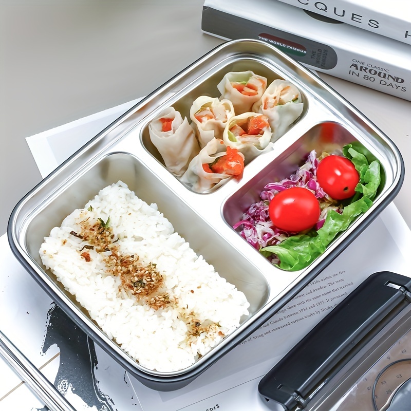 Small Stainless Steel Insulated Lunch Box, Bento Box for School and Work, Outdoor Lunch Camping Portable Lunch Box, Layered, Compartmentalized Lunch