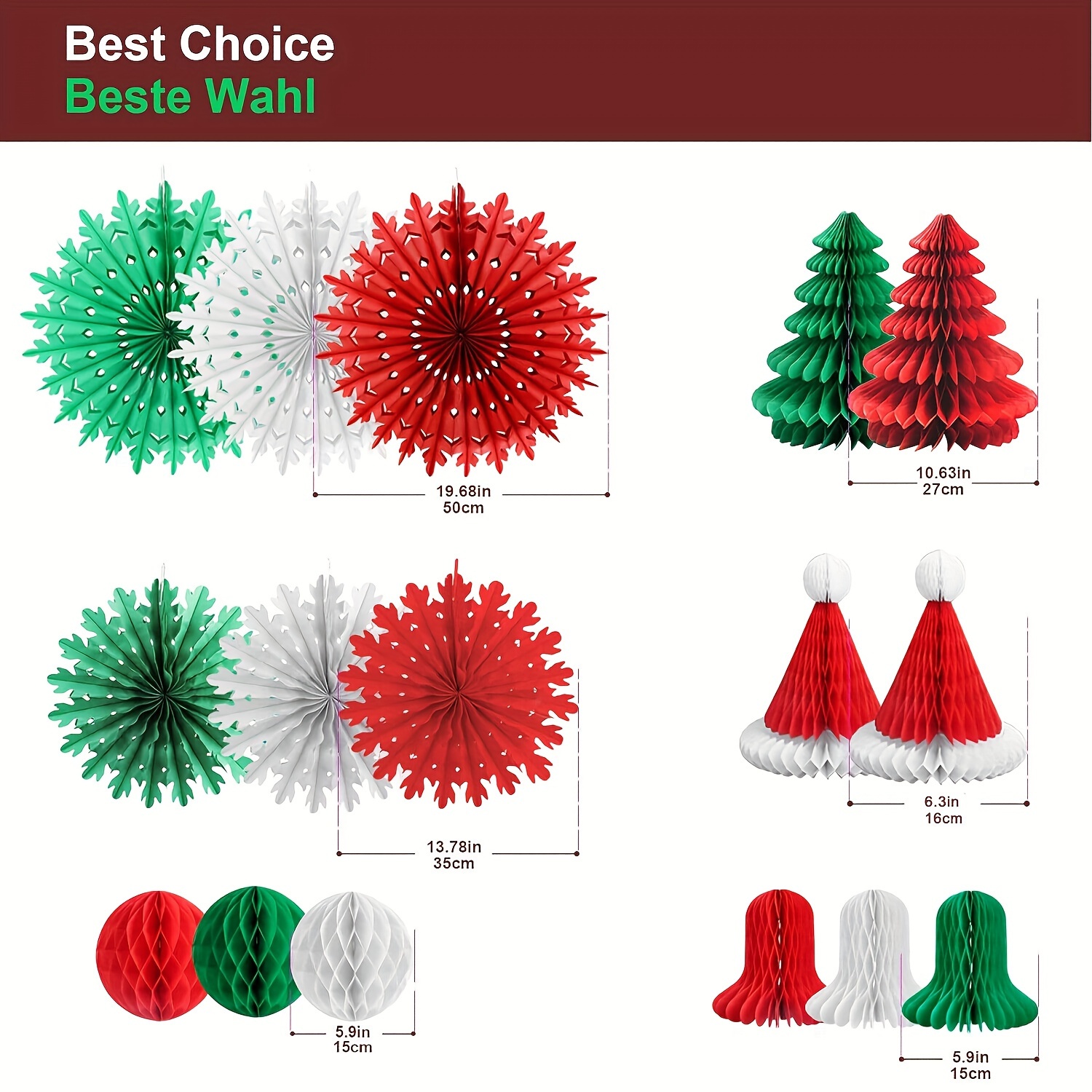 Christmas Honeycomb Decorations Assorted 3d Paper Honeycomb - Temu