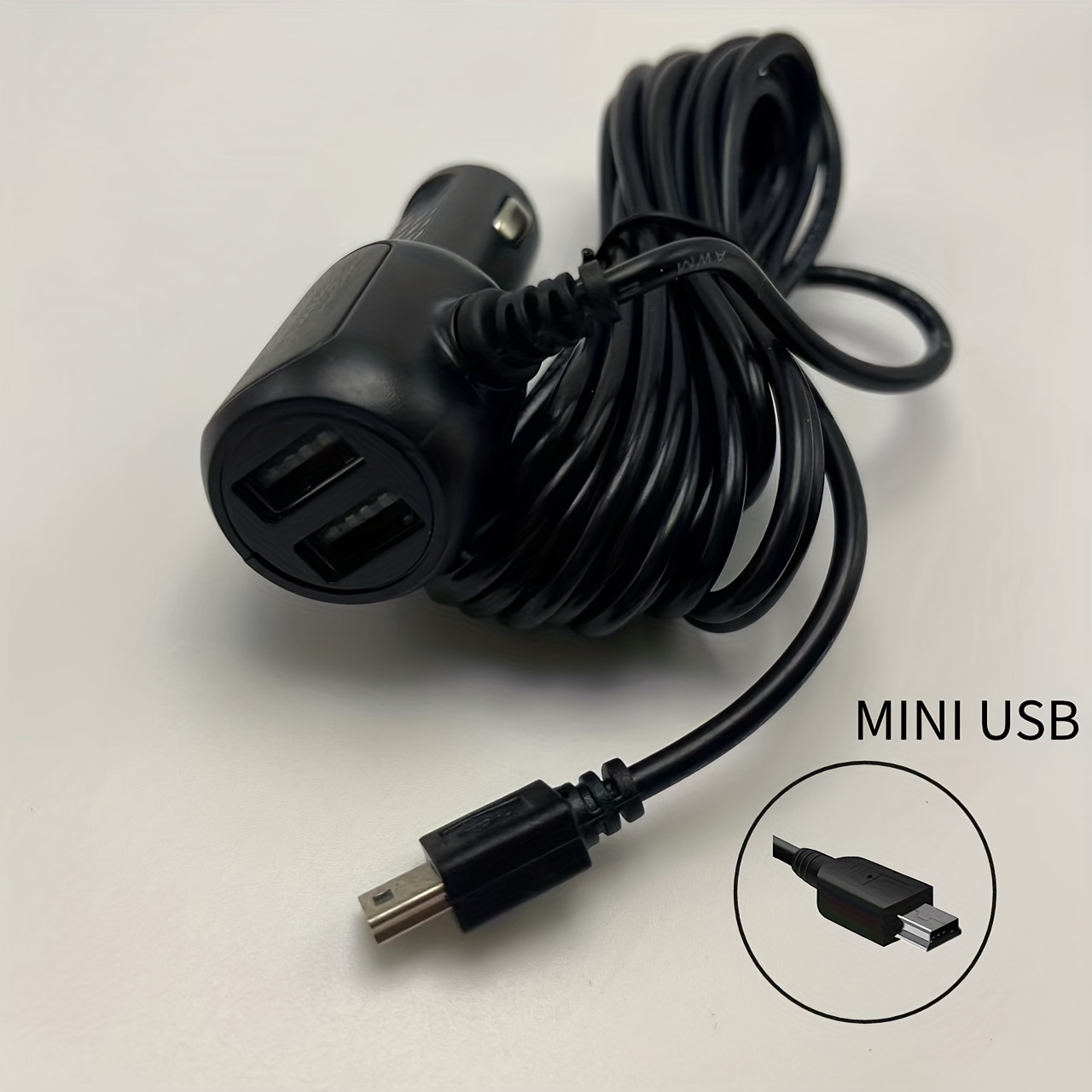 Car Charger GPS Charger Cable Fast Charging PD QC3.0 USB Car Charger 12V  Mini USB Power Cord Cable Dual Port