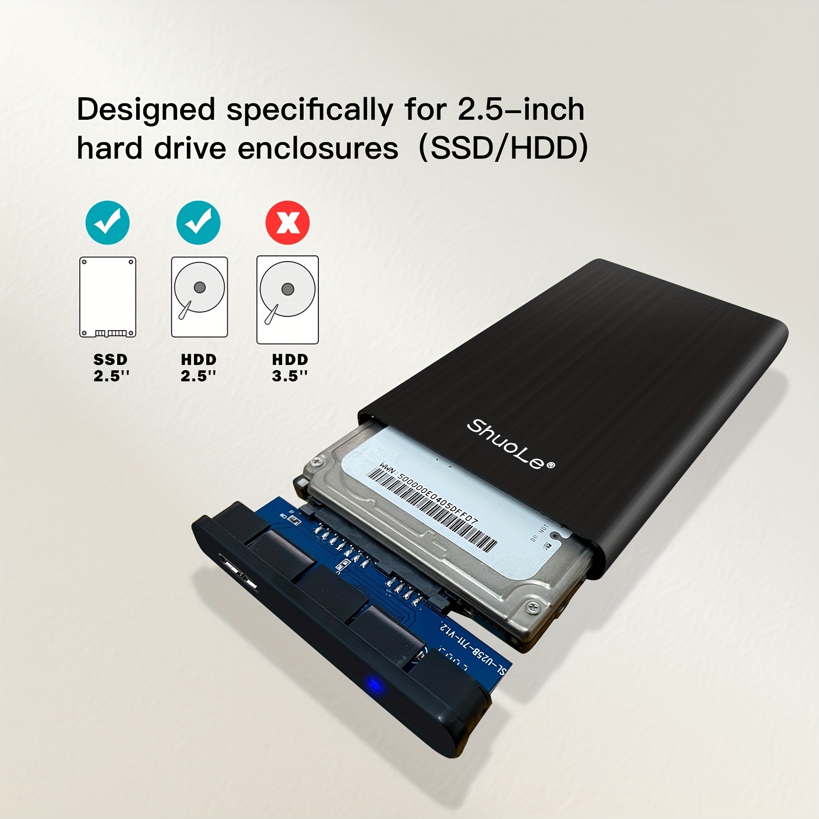 Boîtier disque dur pour 2.5 pouces / 3.5 SATA HDD / SSD