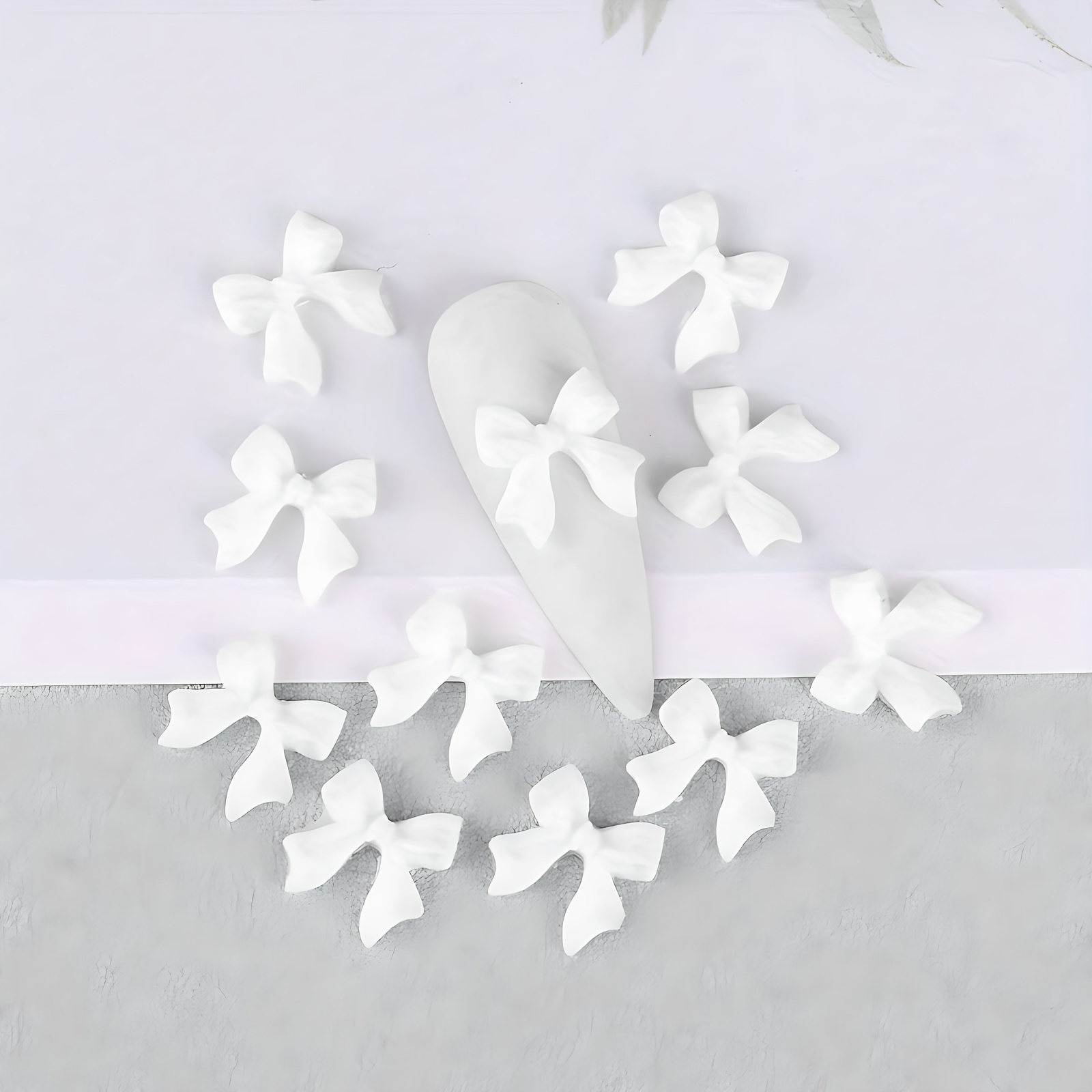 

50pcs White Bowknot Nail Charms, Bow Ribbon Nail Art Accessories, Nail Art Supplies For Women And Girls, Nail Art Jewelry