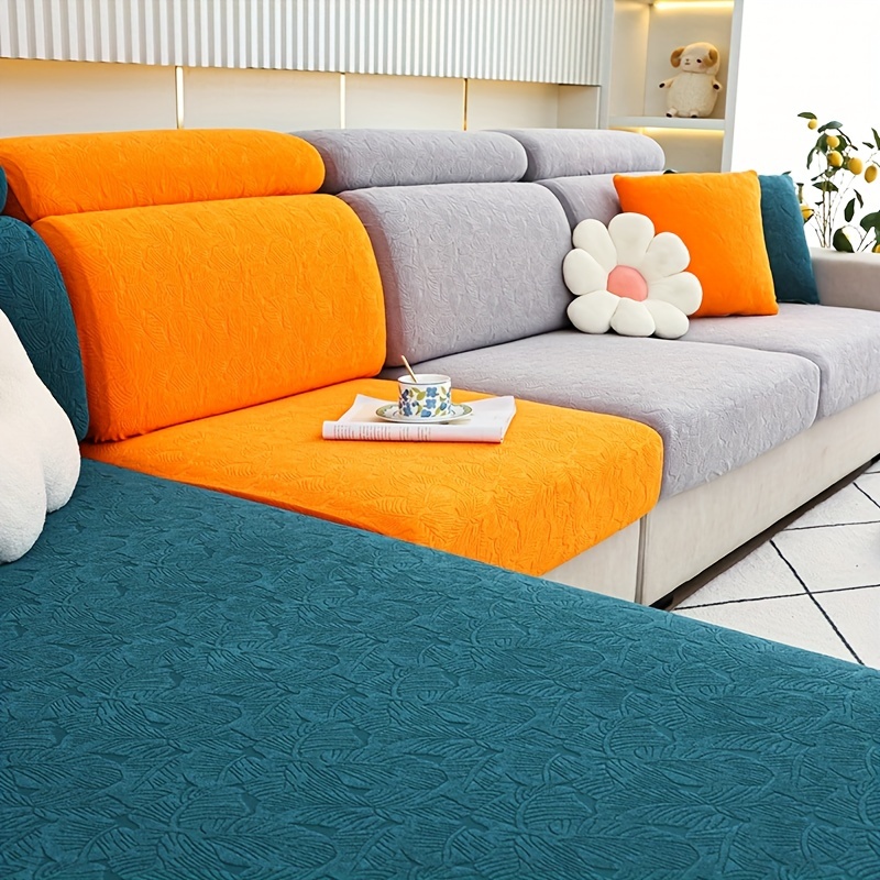 1pc Dicke Elastische Jacquard Sofa Abdeckung Solide Plain - Temu