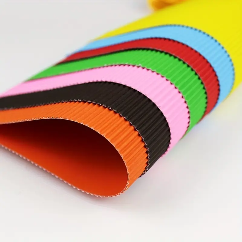 64 Pack Colored Corrugated Cardboard Sheets for Crafts, Art