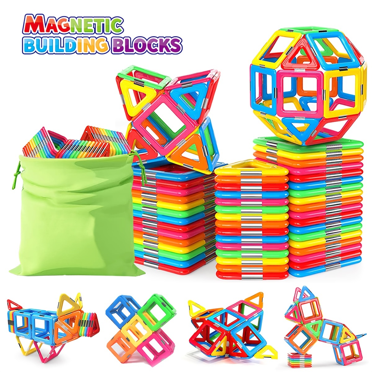 Magnetic Building Blocks, Big Size STEM Toys, Learning Educational  Constructor Set, Magnet Toys For Children, Toys For Kids, Birthday Gifts,  Magnet Tiles Easter Gift