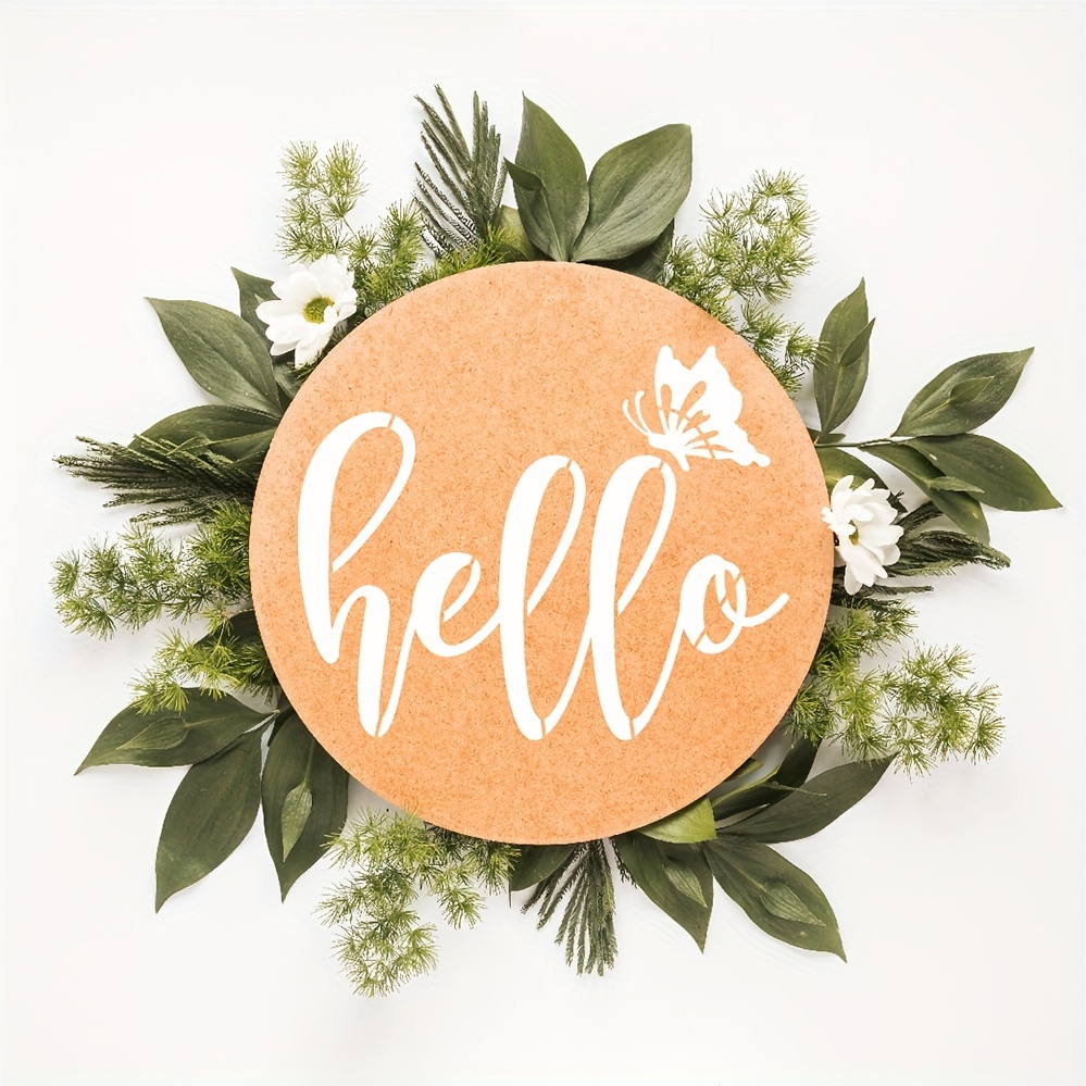 Welcome Stencils Reusable Hello Sign Stencil A4 Reusable - Temu