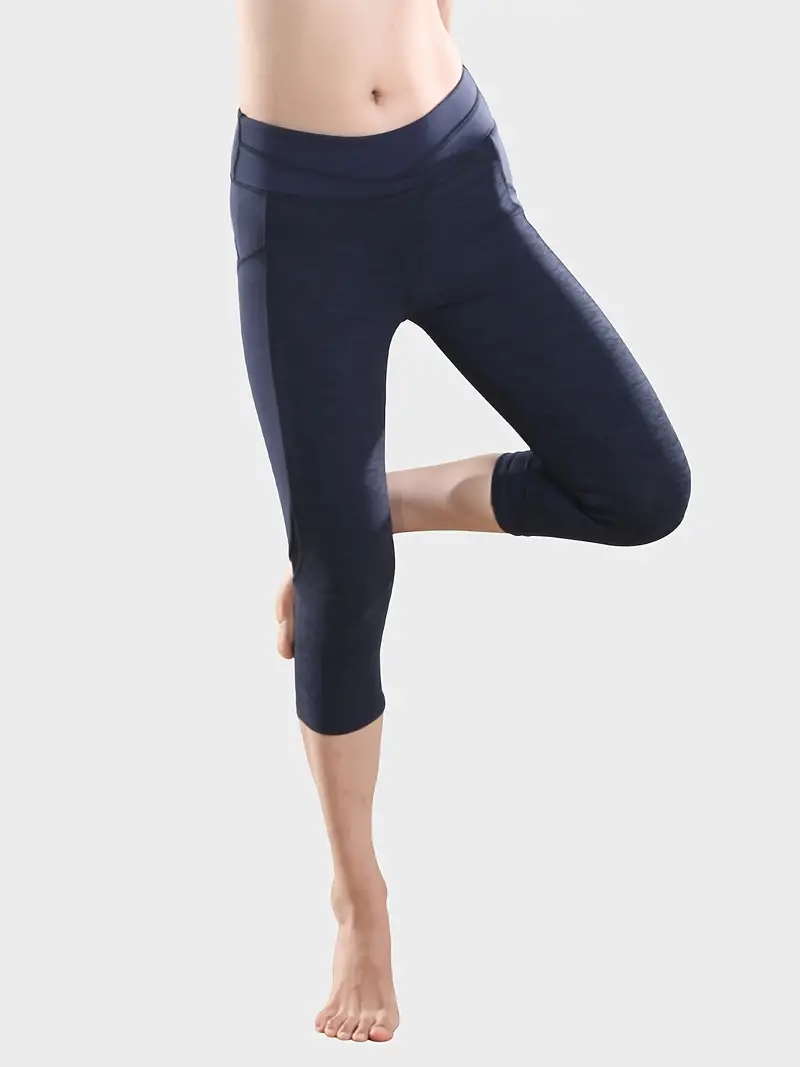 Quick drying High Waist Yoga Capri Leggings Pocket Women - Temu Australia