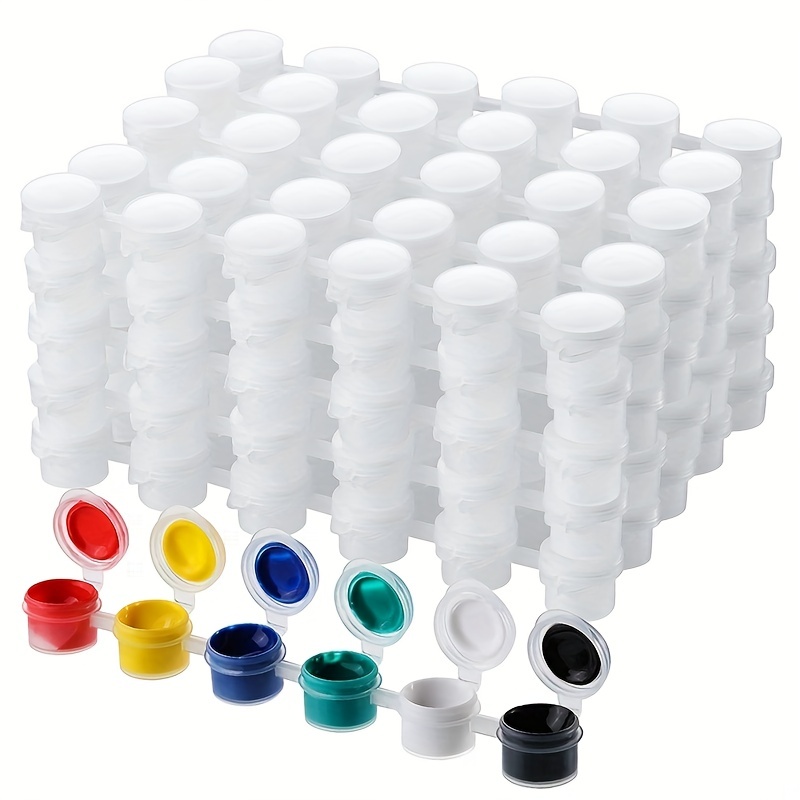 10 Strips Empty Paint Strips Paint Cup Pots Clear Storage - Temu