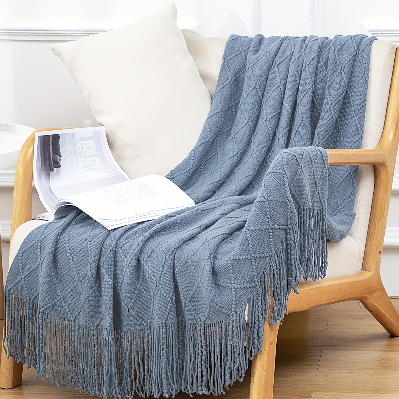 E-shop 1 Stück Minimalistische Nordische Stil Einfarbige Kuscheldecke, Weich und Gemütlich