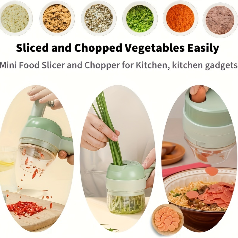 EJWQWQE Muti-Function Portable Electric Vegetable Cutter Set,Food Electric  Chopper,Portable Mini Electric Food Blende, Apply To Meat Garlic Pepper