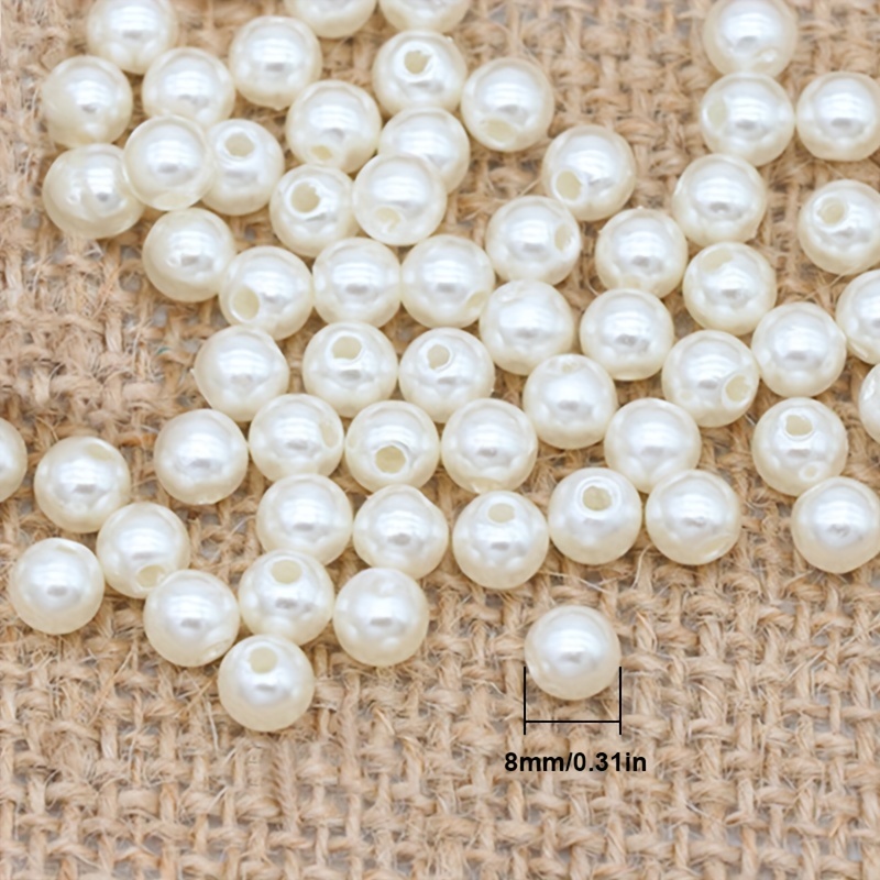 200pcs Faux Pearl Beads for Jewelry Making, 6/8mm Round Loose Faux Pearls  Beads with Hole, Bracelet Faux Pearls for Crafts