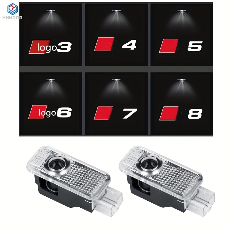 2pcs 4Ring Logo Logo Projector Lamp ABT Car Door Light For ABT A6 A1 A3 A4  A5 A7 A8 Q2 Q3 Q5 Q7 RS8 RS7 RS6 RS5 RS4 S3 S4 S6 