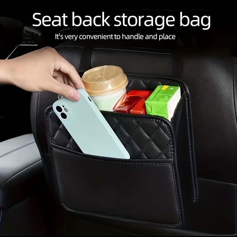 Upgrade Car Multifunctional Pu Leather Storage Bag/garbage - Temu