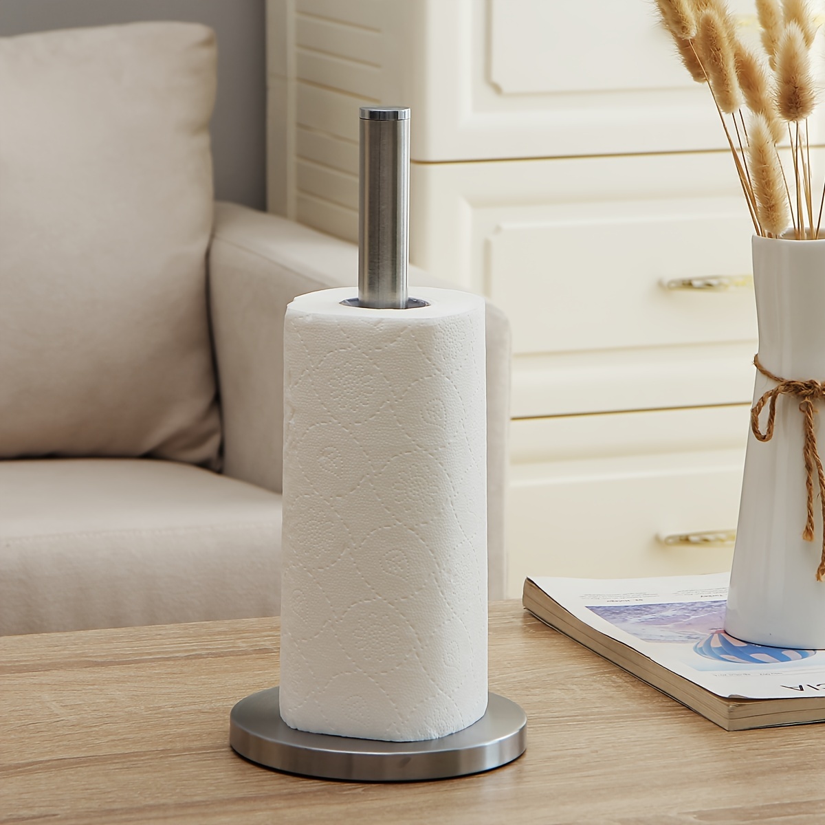 1pc Stainless Steel Vertical Paper Towel Holder For Kitchen Bathroom Living  Room