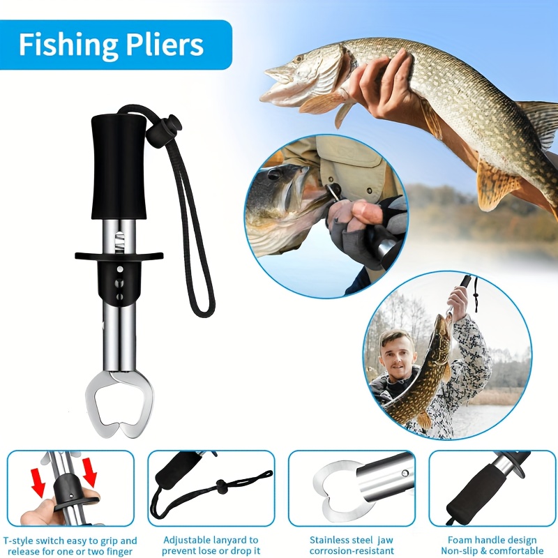 1 Set of Outdoor Fishing Pliers Fish Lip Gripper Fishing Hook Remover Kit